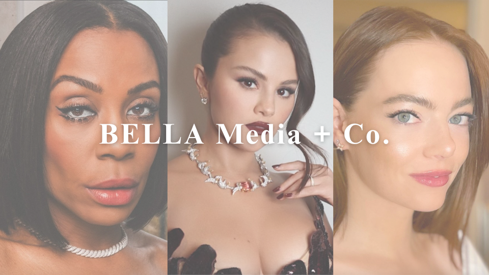 Celebrity on an award season red carpet with a polished makeup look and defined lashes