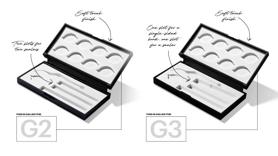 The glutton units in models G2 and G3 featured side by side both with and without products inside
