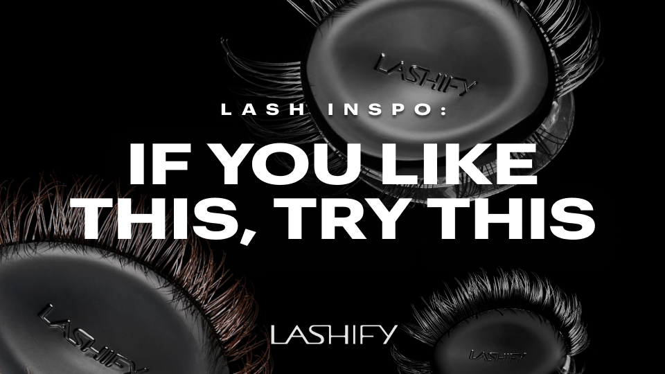 Side-by-side Lashify Gossamer® lash styles, Amplify next to the fuller Plushy Tame lash
