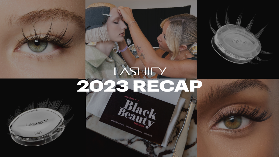 Collage of Lashify 2023 launches including the Drama Plus+ Gossamer® lash