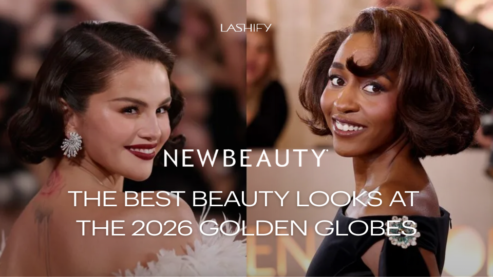 Celebrity red carpet makeup and lashes at the 2026 Golden Globes