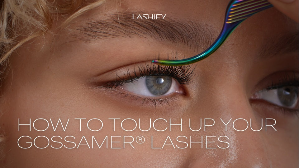 Charcoal cotton swab with Pre-Cleanse touching up Gossamer lashes along the lash line