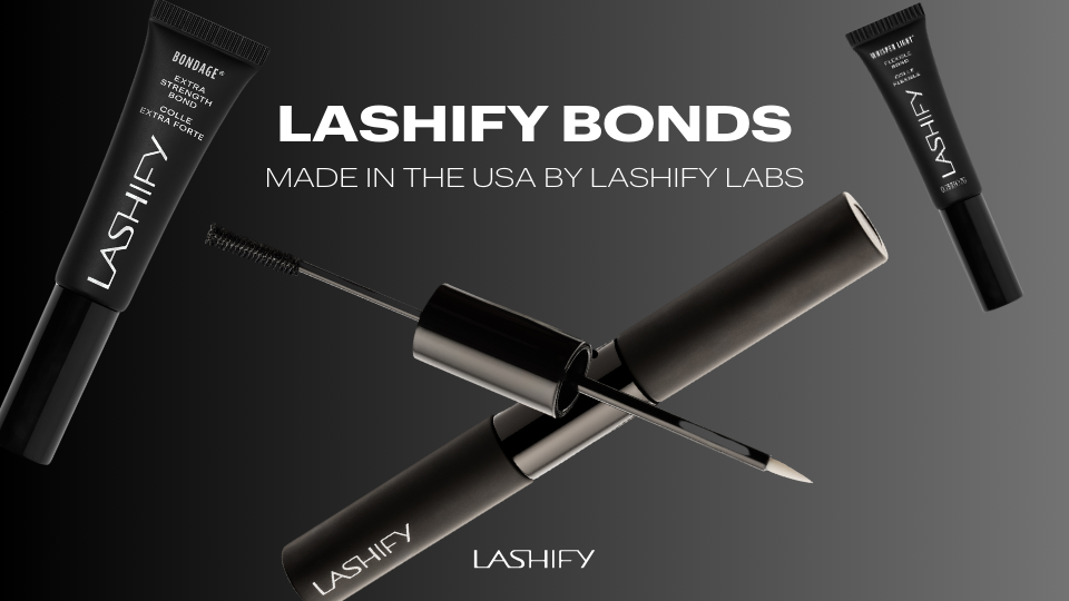 Reformulated Lashify Bondage and Whisper Light lash bonds made in the USA by Lashify Labs