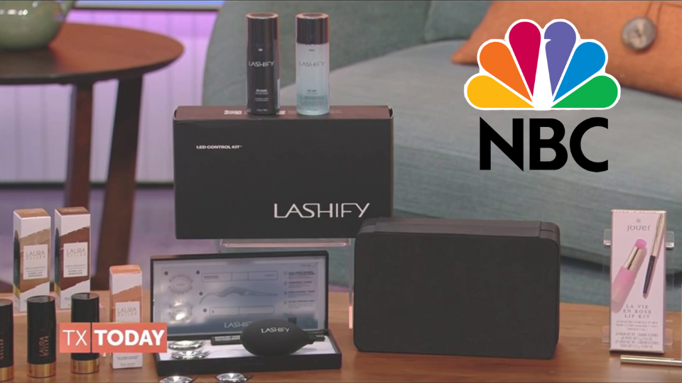 NBC 5 Dallas-Fort Worth segment showcasing the Lashify system and I-Line Gossamer® lash