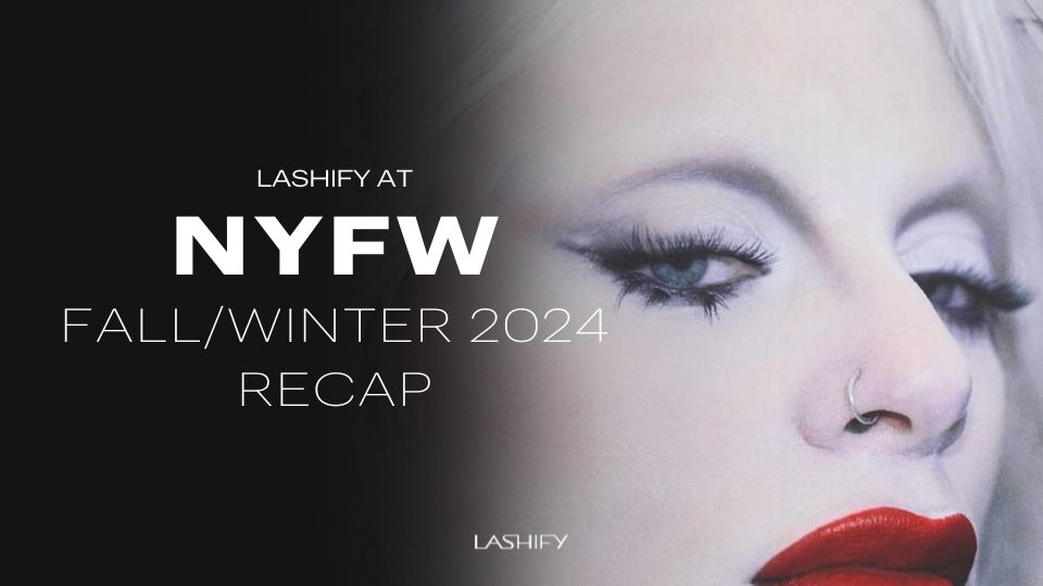 Runway model wearing Lashify Gossamer lashes at New York Fashion Week Fall/Winter 2024