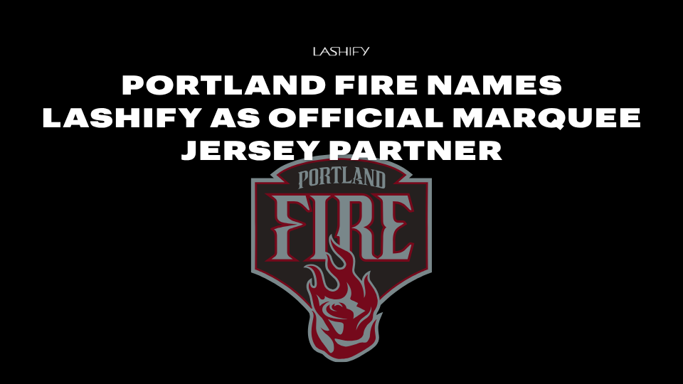 Portland Fire WNBA jersey featuring the Lashify logo as official marquee jersey partner