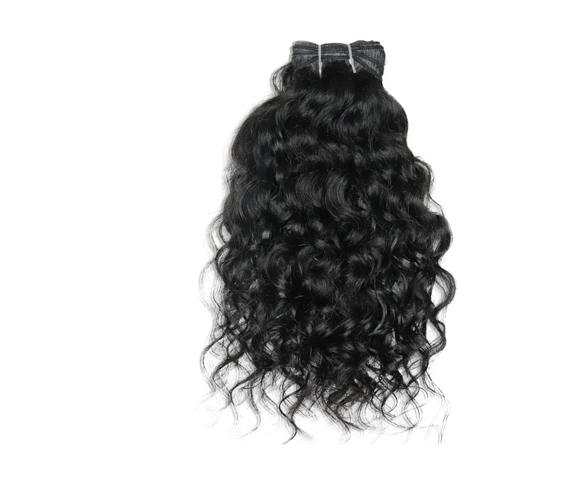 Bundles of raw virgin human hair extensions showing natural luster and texture