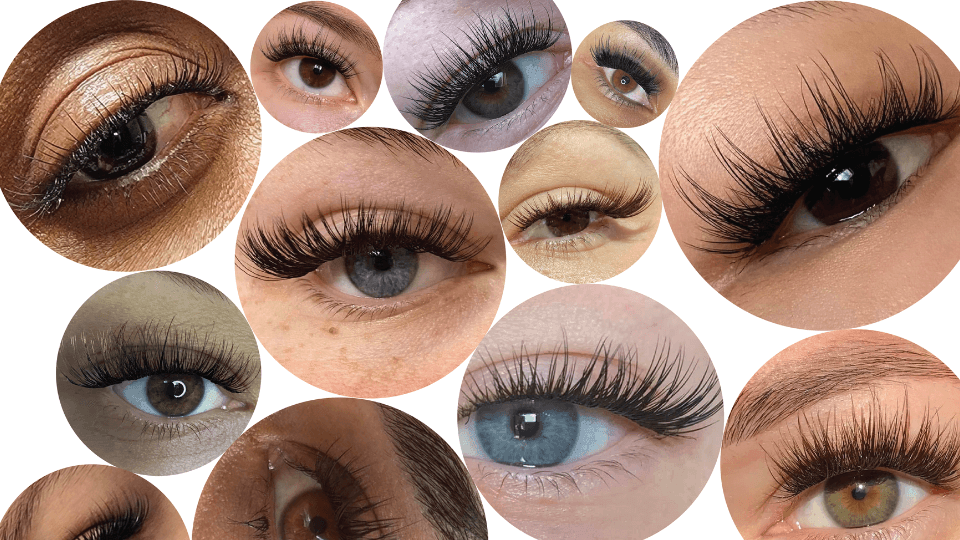 Different eye shapes shown wearing flattering Lashify DIY lash extension styles