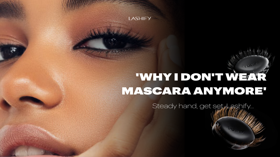 Soft, natural eye makeup look with fluttery lashes and no heavy coat of black mascara