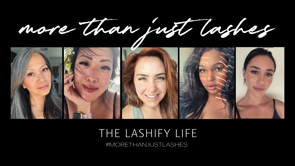 Lashify client Karen Goff wearing voluminous Plushy Gossamer lash extensions