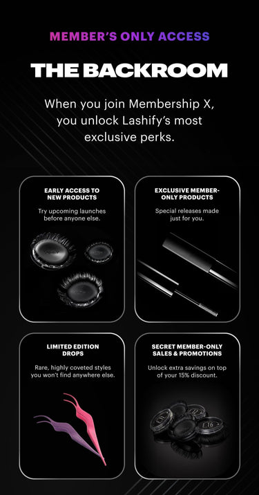 banner image highlighting the benefits available in the backroom such as early access to new products, exclusive members-only products, limited edition new drops, and secret member-only sales and promotions.